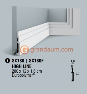 Напольный плинтус с гладким профилем Orac decor SX180