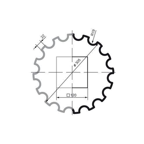 Prestige decor LC 102-21 тело с каннелюрами без покр Half (2,00м)