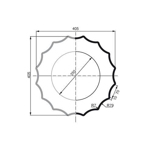 Prestige decor LC 106-21 тело с каннелюрами Half (2,00м)