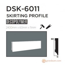 Напольный плинтус с гладким профилем Decolux DSK6011