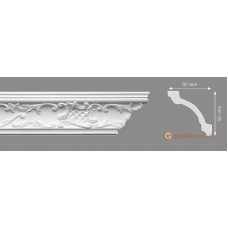 Потолочный плинтус с орнаментом, багет Homestar Romy 90*90ММ