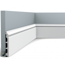 Напольный плинтус с гладким профилем Orac Decor SX118-RAL9003 крашеный
